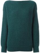 Closed Basket Knit Jumper, Women's, Size: Xs, Blue, Nylon/wool/alpaca