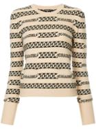 Chanel Pre-owned Cashmere Logo Intarsia Jumper - Brown