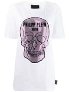 Philipp Plein Skull T-shirt Dress - 0103 White / Rose