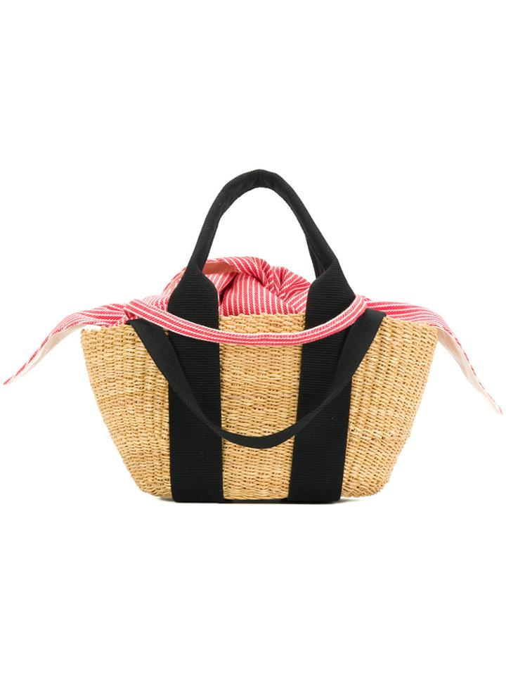 Muun Mini George Railroad Basket Tote - Nude & Neutrals