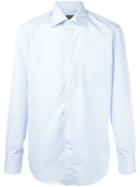 Canali Pinstriped Shirt, Men's, Size: 38, White, Cotton