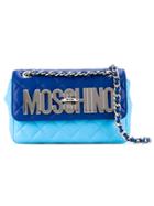 Moschino Quilted Logo Crossbody Bag - Blue