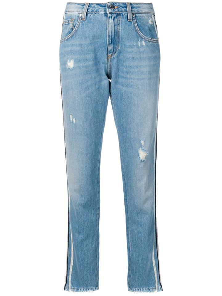 Ermanno Ermanno Side Stripe Straight Trousers - Blue