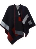 Burberry Runway Colour Block Cape, Women's, Blue, Cashmere/wool