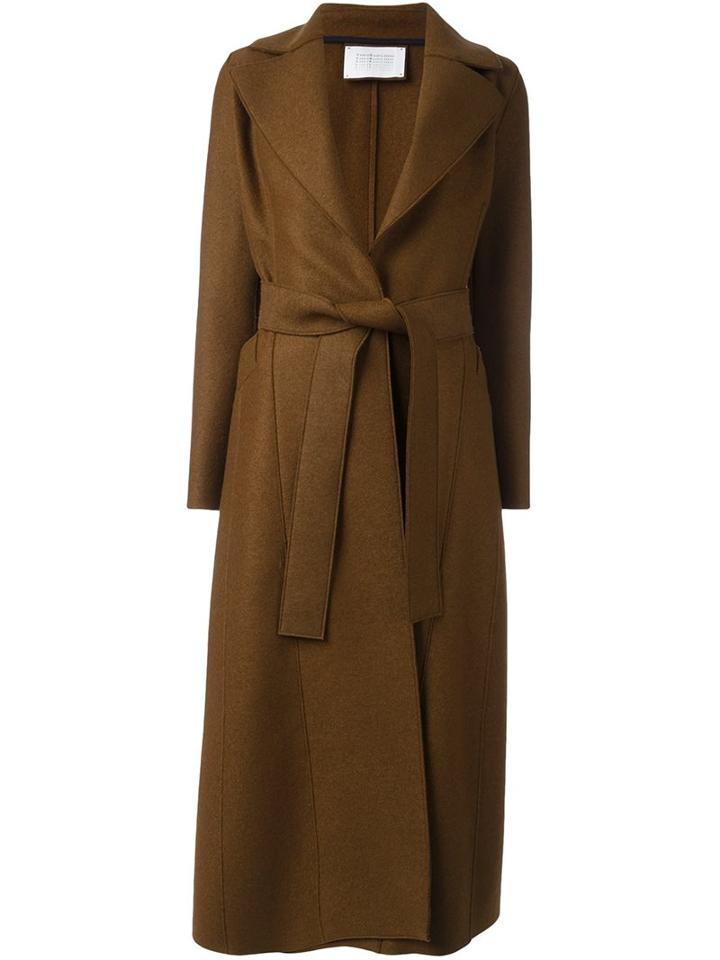 Harris Wharf London Belted Coat, Women's, Size: 44, Brown, Virgin Wool