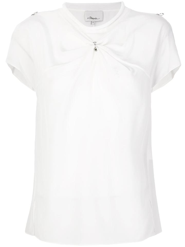 3.1 Phillip Lim Ruched Fitted Blouse - White