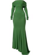 Alexandre Vauthier Off Shoulder Long Dress - Green
