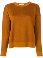 Marios Metallic Effect Jumper, Women's, Size: Medium, Yellow/orange, Virgin Wool
