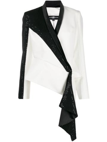Avaro Figlio Embellished Wrap-style Blazer - White