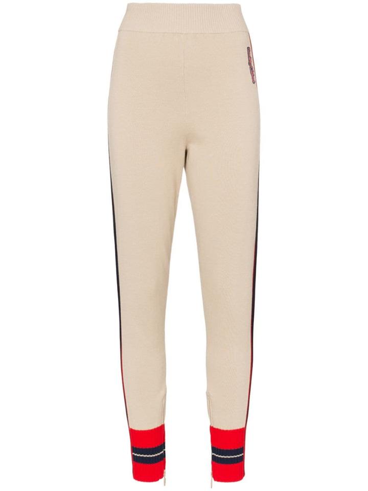 See By Chloé Knitted Striped Cotton Trousers - Neutrals
