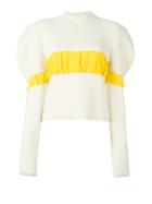 J.w.anderson Puff Sleeve Striped Jumper, Women's, Size: Small, Nude/neutrals, Polyamide/polyester/polypropylene/virgin Wool