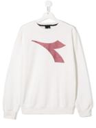 Diadora Junior Teen Printed Logo Sweatshirt - White