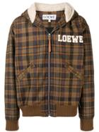 Loewe Embroidered Tartan Bomber Jacket - Brown