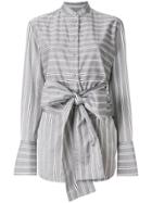 Victoria Victoria Beckham Striped Tied Shirt - Grey