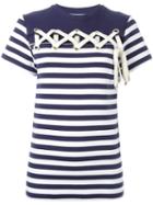 House Of Holland Striped Lacing Front T-shirt