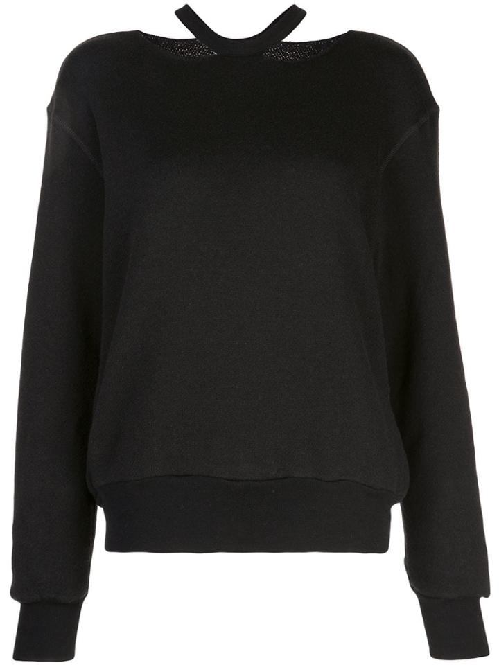 Unravel Project Ripped Neck Sweatshirt - Black