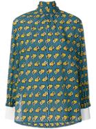 Fendi Heart Print Long-sleeve Blouse - Blue