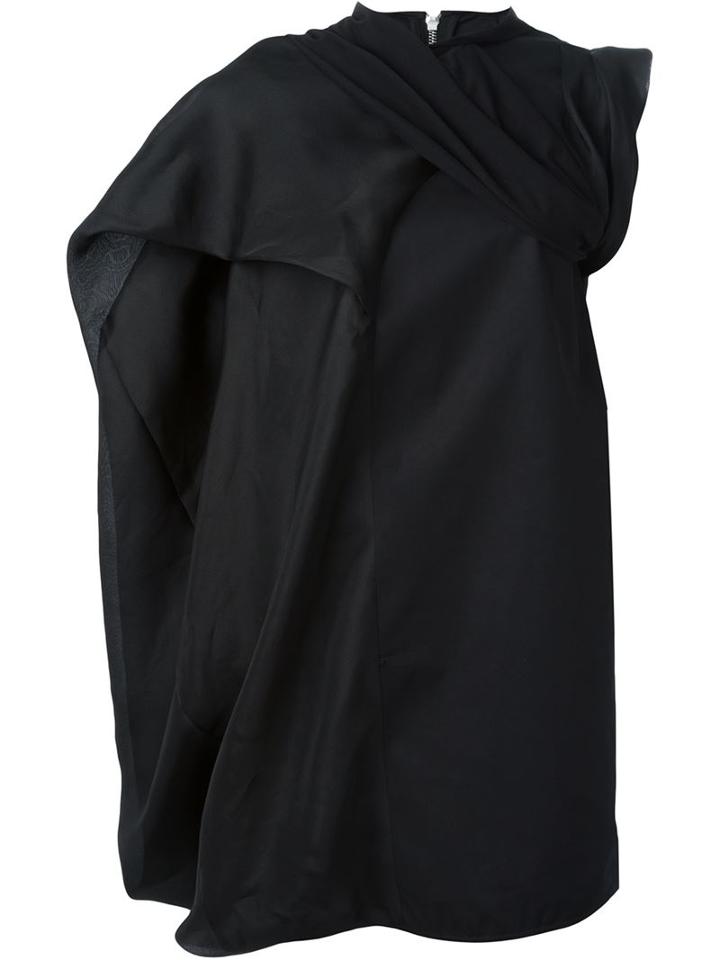 Rick Owens Draped Top, Women's, Size: 38, Black, Cotton/spandex/elastane/silk/cupro