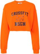 Msgm Cropped Sweatshirt, Women's, Size: Medium, Yellow/orange, Cotton
