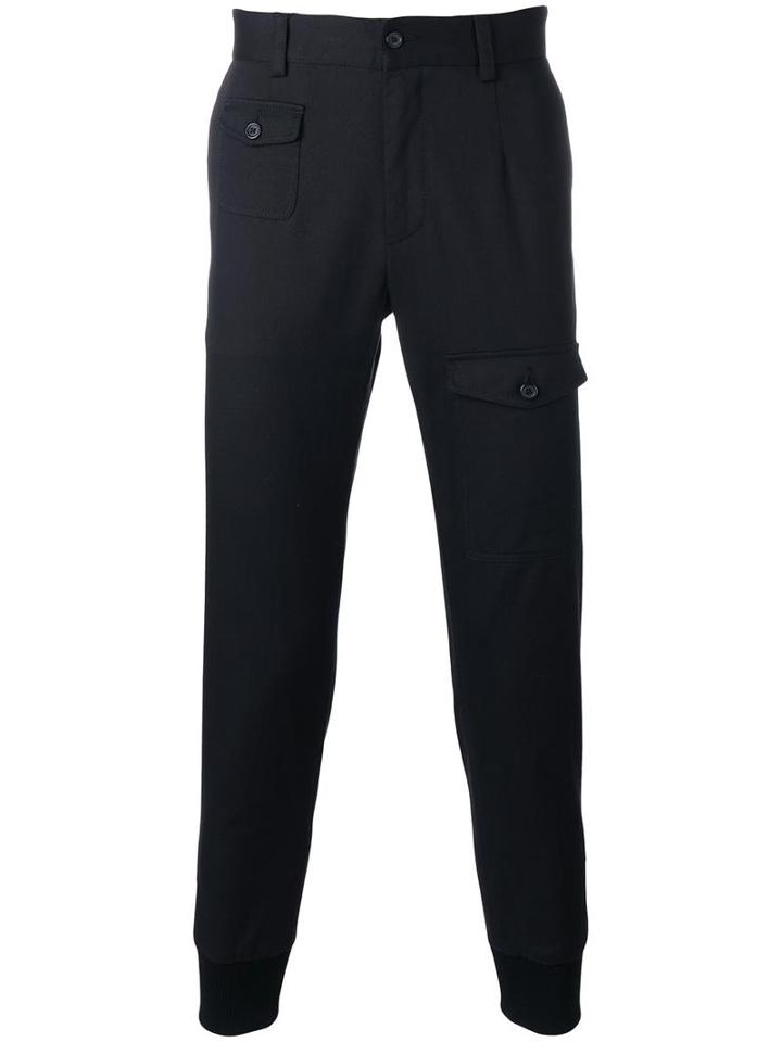 Dolce & Gabbana Pocket Trousers, Men's, Size: 46, Black, Cotton/spandex/elastane