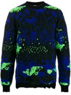 Les Hommes Distressed Inside-out Jumper - Black