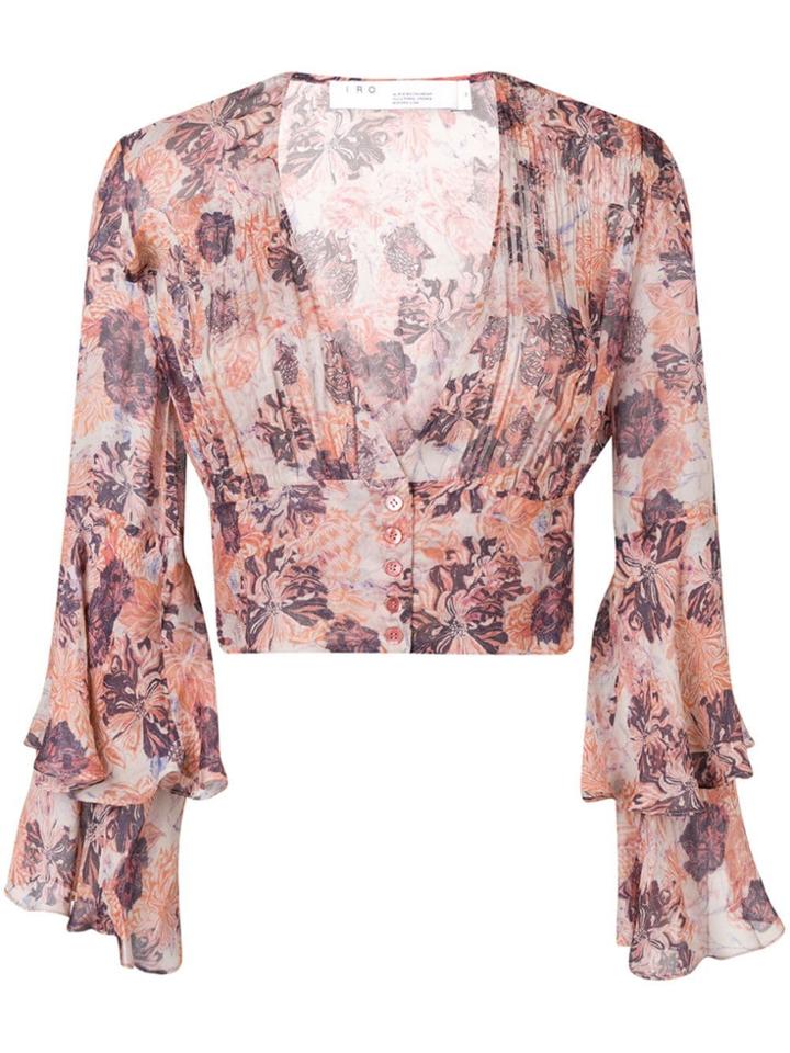 Iro Long-sleeve Cropped Top - Pink