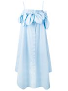 Msgm Knot Detail Off-the-shoulder Dress - Blue