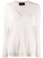 Les Copains Contrast Trim Knit Sweater - Pink