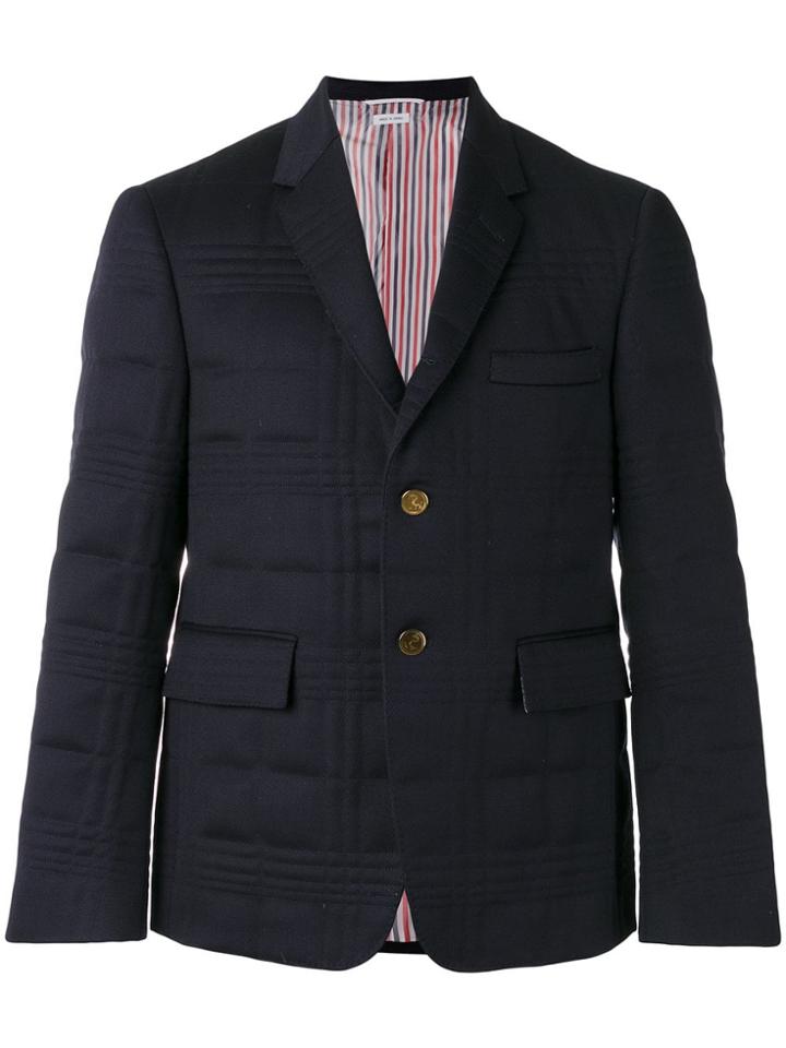 Thom Browne Flap Pockets Quilted Blazer - Blue