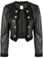 Pinko Military Leather Jacket - Black