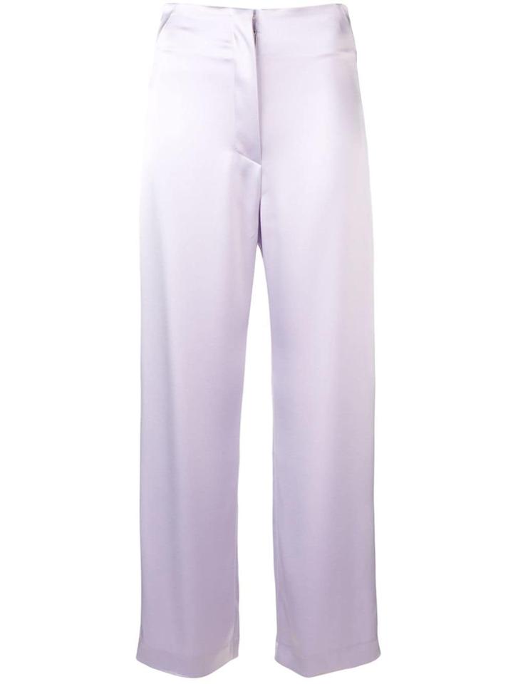Nanushka Cropped Straight-leg Trousers - Purple