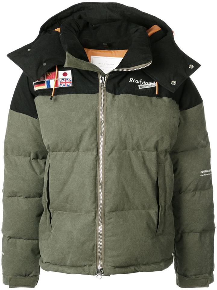 Readymade Flag Patch Puffer Jacket - Green