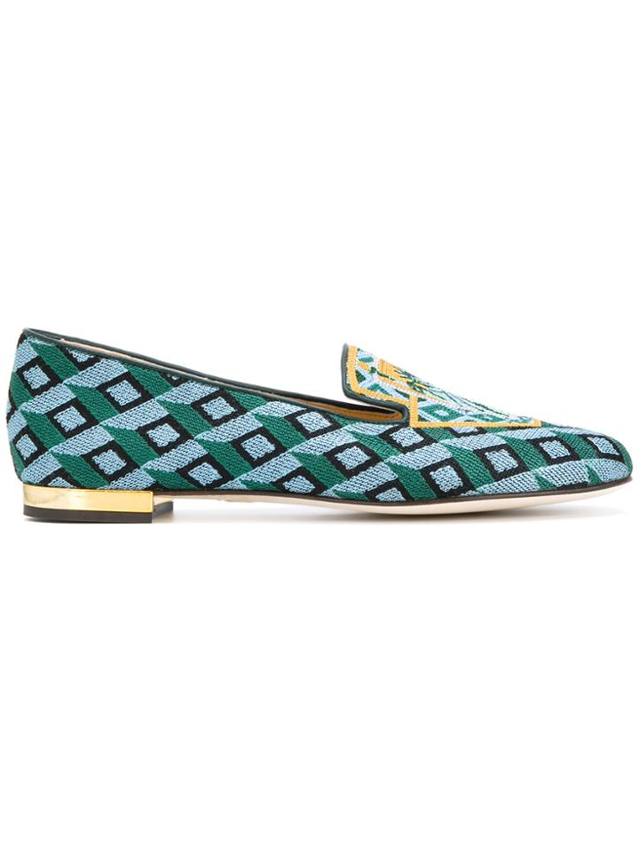 Charlotte Olympia Lady Liberty Slippers - Blue