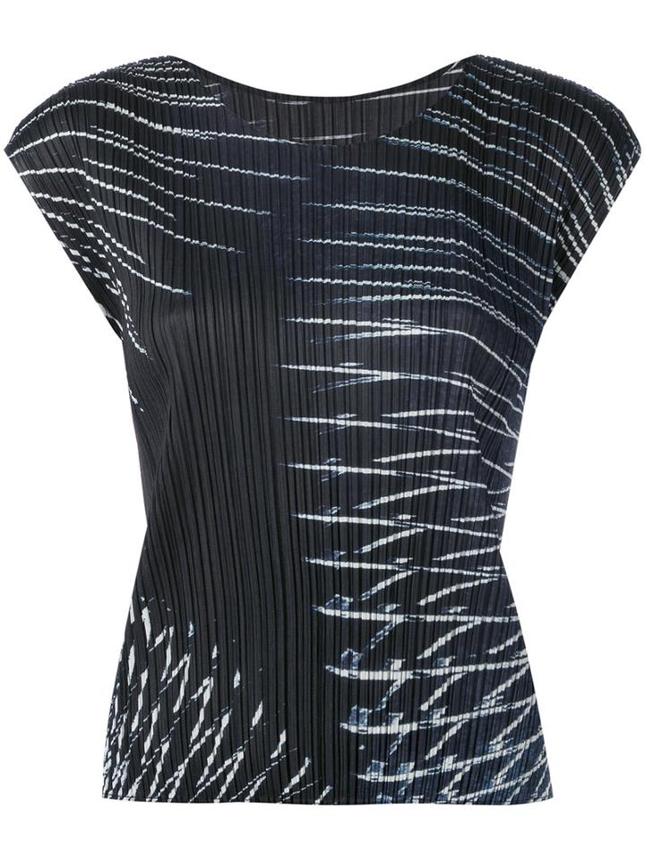 Pleats Please By Issey Miyake - Slinky Print Top - Women - Polyester - 3, Women's, Blue, Polyester