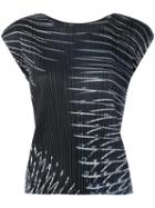 Pleats Please By Issey Miyake - Slinky Print Top - Women - Polyester - 3, Women's, Blue, Polyester