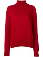 The Row Turtle-neck Fitted Sweater - Red