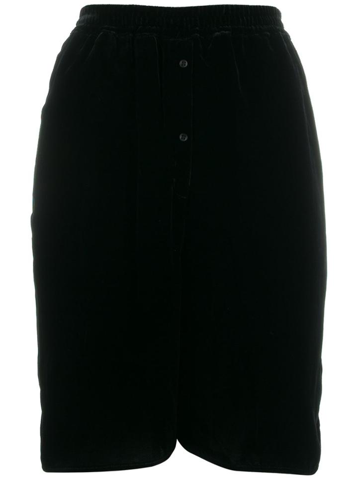 Cecilie Bahnsen Velvet Scallop Hem Shorts - Black