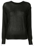 Le Ciel Bleu Removable Sleeve Jumper - Black