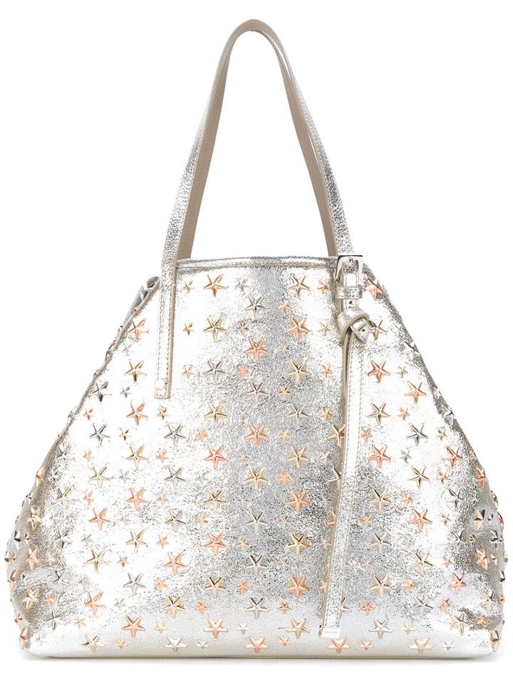 Jimmy Choo - Sasha Star Studded Tote - Women - Leather - One Size, Grey, Leather