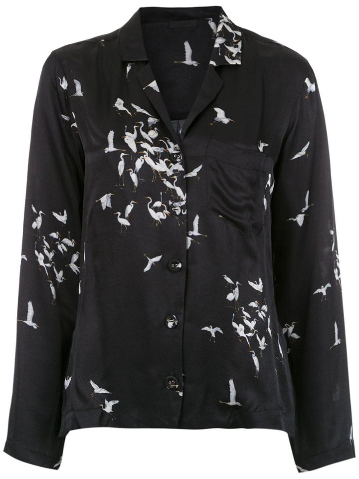 Osklen Silk Printed Top - Black