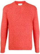 Laneus Crew-neck Knit Sweater - Orange