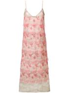 Ermanno Scervino Embroidered Midi Dress - Pink & Purple