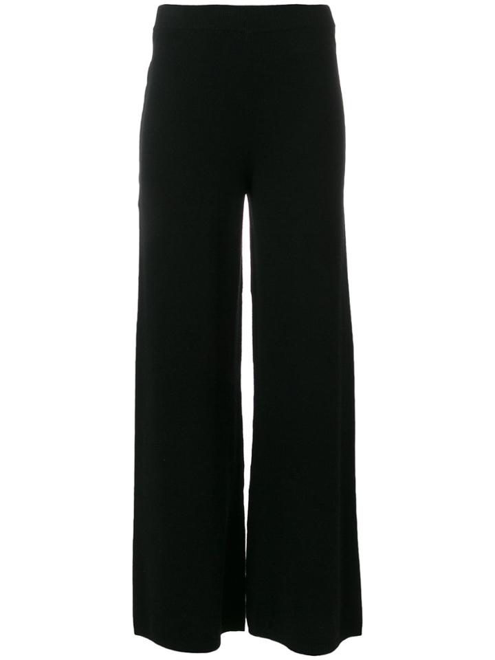 Joseph Knitted Wide Leg Trousers - Black