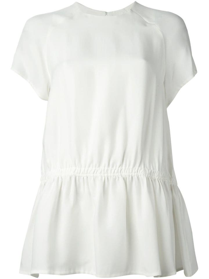 Carven Shortsleeved Pleated Blouse - White