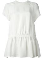 Carven Shortsleeved Pleated Blouse - White