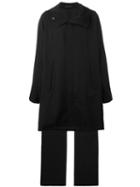 Yohji Yamamoto Asymmetric Coat, Men's, Size: 3, Black, Cupro/wool