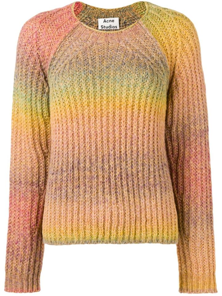 Acne Studios Kyla Rainbow Knit Sweater - Yellow