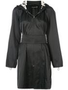 Natori Hooded Embroidered Anorak - Black