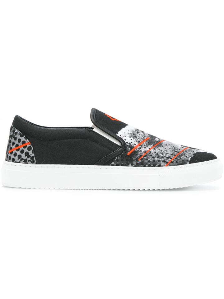 Marcelo Burlon County Of Milan Printed Slip-on Sneakers - Black