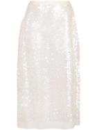 Miu Miu Sheer Sequin Skirt - White